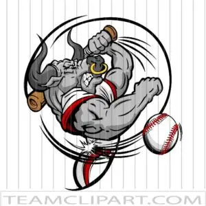 Baseball Bull Cartoon