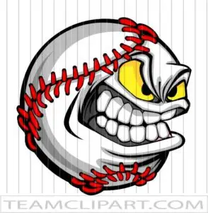 Cartoon Baseball Face | Sports Clipart