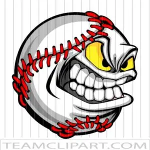 Cartoon Baseball Face | Sports Clipart