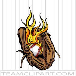 Flaming Baseball Mitt Logo