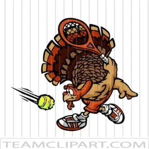 Clipart Turkey Hitting Tennis Ball
