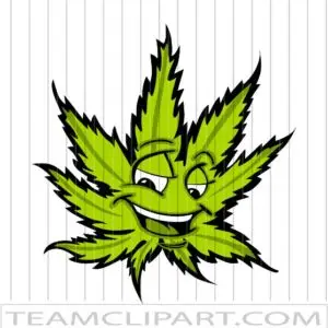 Grinning Marijuana Leaf