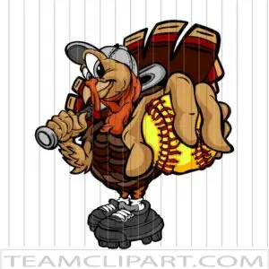 Thanksgiving Fastpitch Turkey Logo