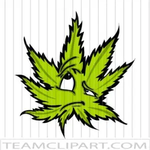 Thoughtful Marijuana Leaf Cartoon