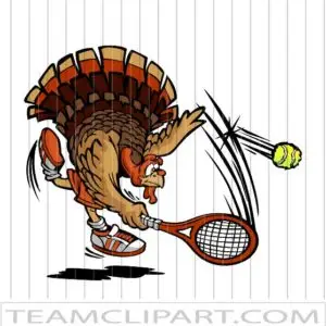 Turkey Hitting Tennis Ball Clip Art