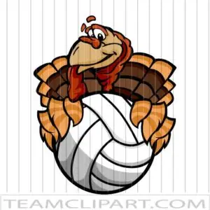 Cartoon Thanksgiving Volleyball