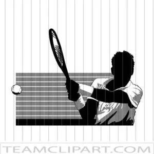 Tennis Backhand Silhouette