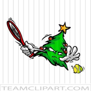 Christmas Tennis Cartoon