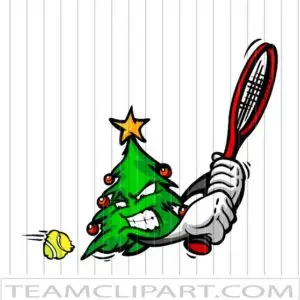 Christmas Tree Playing Tennis