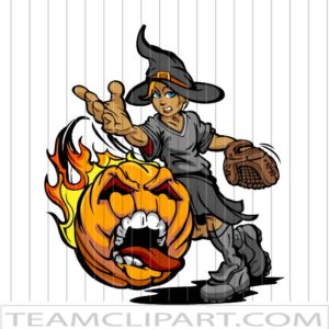 Halloween Softball Cartoon