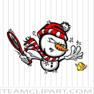 Snowman Tennis Cartoon