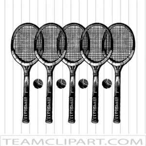 Wood Tennis Racquets Clipart