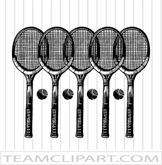 Wood Tennis Racquets Clipart