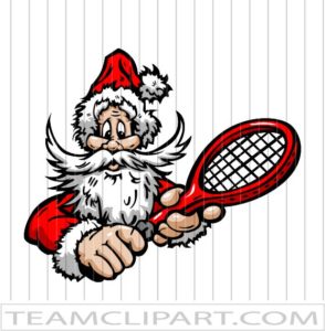 Clipart Santa Tennis Player