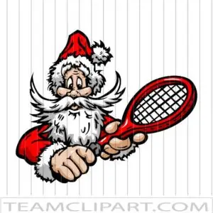 Clipart Santa Tennis Player