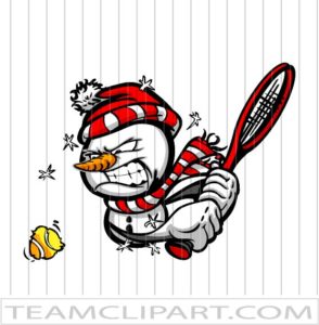 Snowman Playing Tennis