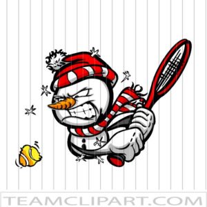 Snowman Playing Tennis