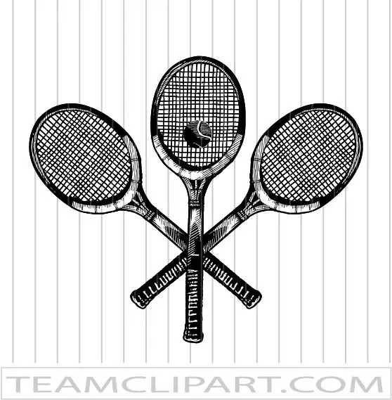 Vintage Tennis Raquet Clipart