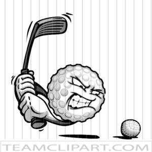 Aggressive Golf Ball Cartoon