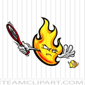 Fire Tennis Cartoon