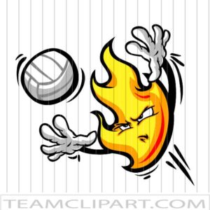 Flame Volleyball Clipart