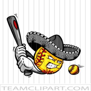 Sombrero Softball Cartoon