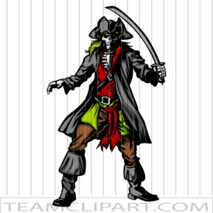 Skeleton Pirate Mascot