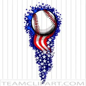 Baseball Fireworks Clip Art