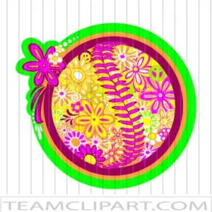 Flower Softball Clipart