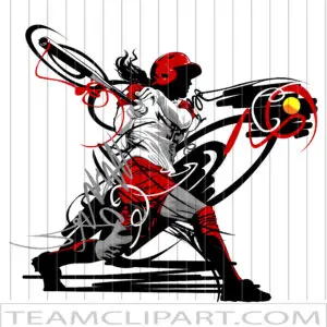 Softball Silhouette Vector