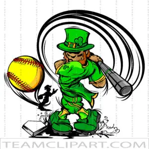 Leprechaun Softball Logo