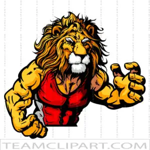 Lion Wrestling Mascot
