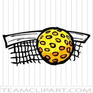 Pickleball and Net Clipart