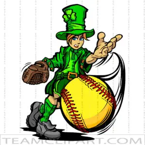 St Patricks Day Softball Clipart