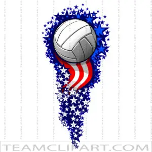 American Flag Volleyball Vector