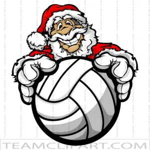 Santa Volleyball Vector