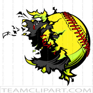 Softball Blast Clipart