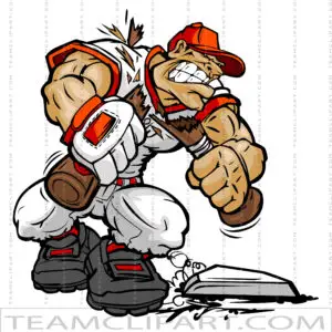 Strong Baseball Player Clipart