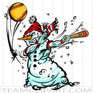 Vector Softball Snowman