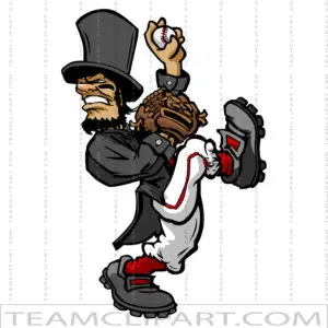 Abe Lincoln Pitching Baseball