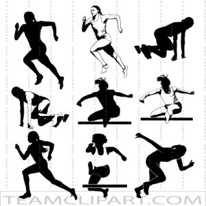Girls Track Silhouettes