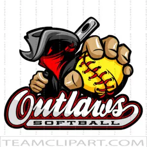 Outlaw Softball Clipart