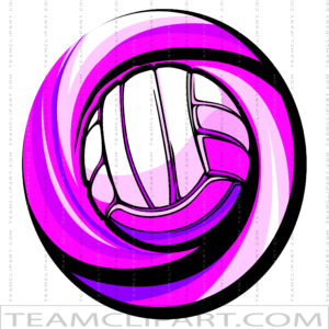 Pink Volleyball Vector Art
