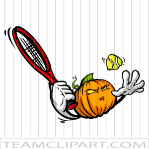Tennis Pumpkin Cartoon