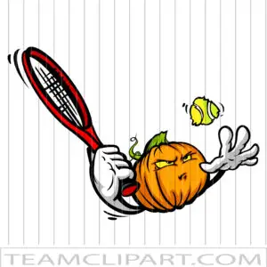 Tennis Pumpkin Cartoon
