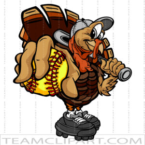 Thanksgiving Softball Turkey Clip Art