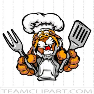 BBQ Tiger Cartoon