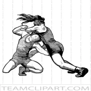 Girls Wrestling Silhouette