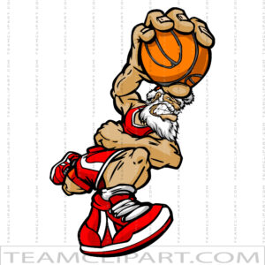 Santa Claus Basketball Cartoon