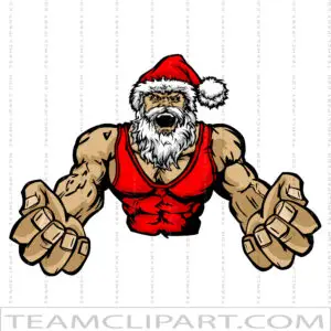 Strong Santa Cartoon